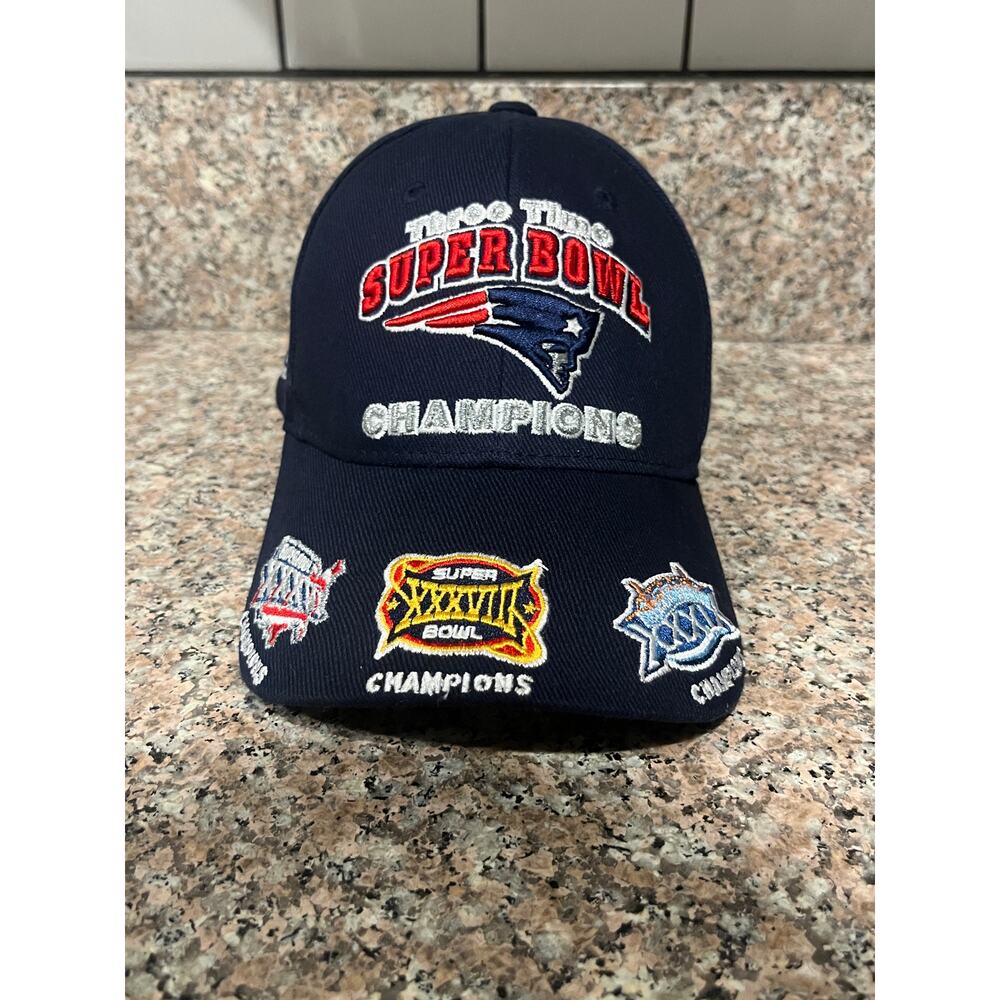 New England Patriots Reebok NFL Three Time Super Bowl Champions Adjustable Cap